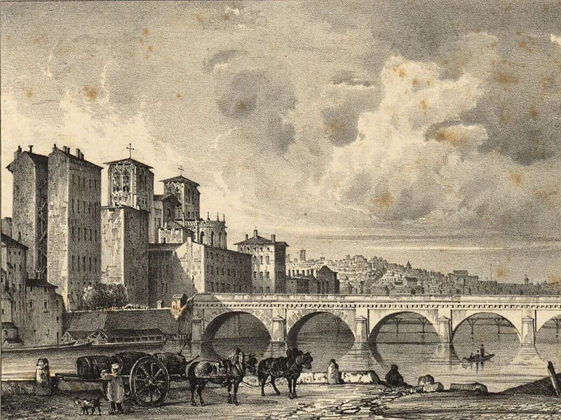 1787-François Gabriel Théodore Basset de Jolimont - Il ponte di Tilsitt sulla Saona